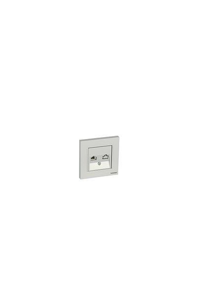 Netelsan Byobu Shiny Silver Telephone Numeris Plug Socket (cat-3) - Framed