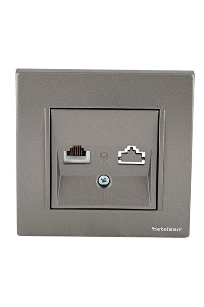 Netelsan مقبس أرقام الهاتف من Byobu Anthracite (cat-3) - مؤطر