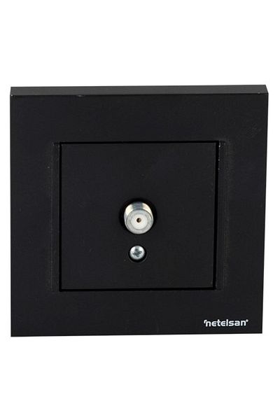 Netelsan Byobu Black Satellite Socket with F Connector - Framed