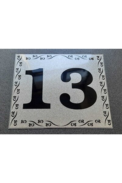 Genel Markalar Kapı Numarası 10x12 Cm Metalik Gümüş Gri Üzeri Siyah Baskı Kendinden Yapışkanlı No:13