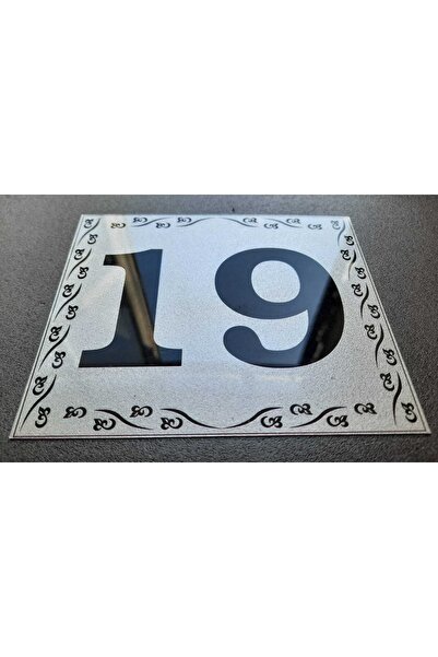 Genel Markalar Kapı Numarası 10x12 Cm Metalik Gümüş Gri Üzeri Siyah Baskı Kendinden Yapışkanlı No:19