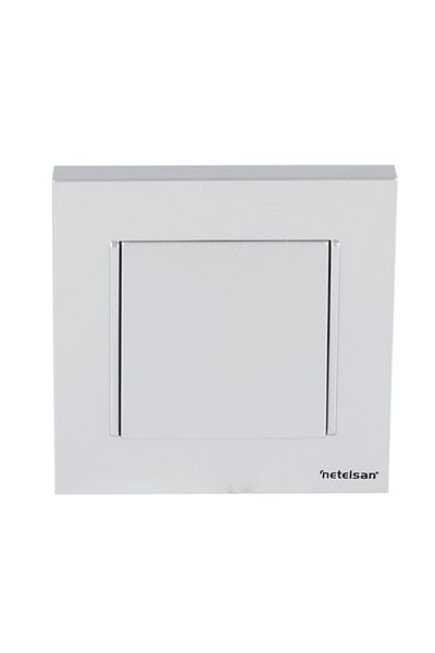 Netelsan Byobu Shiny Silver Single Switch (FRAME INCLUDED) 1 Piece