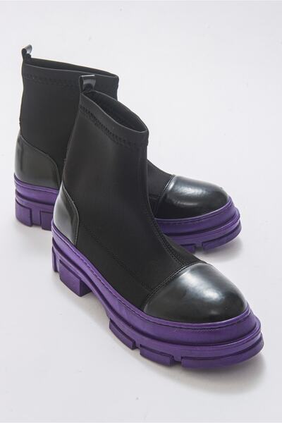 LuviShoes Γυναικείες μπότες Bendıs Black Purple Scuba