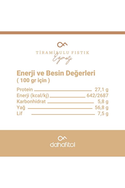 Dahafitol Tiramisulu Fıstık Ezmesi 360 Gr