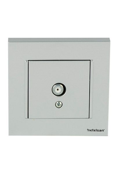 Netelsan Byobu Bright Silver Satellite Socket Framed with F Connector