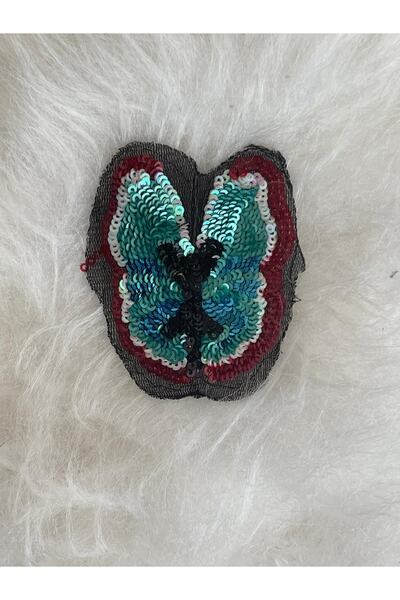 Gönülden Tasarım 8x7 Cm Design Fluture Paiete Applique Patch Broderie Crestătură
