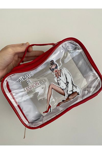 Kalici Egitim emel hoca Red Shoes Pencil Case Travel Bag