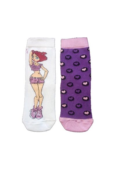 Düşyeri Candy Girls - Комплект от 2 чорапи до глезена с щампа на лицензирани анимационни герои, 4 сезона