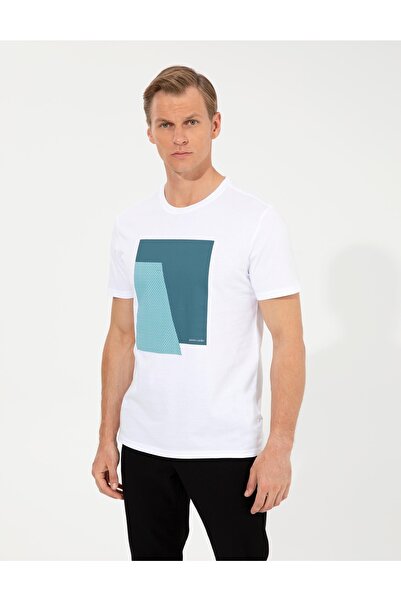 Pierre Cardin Λευκό T-shirt Slim Fit Crew Neck