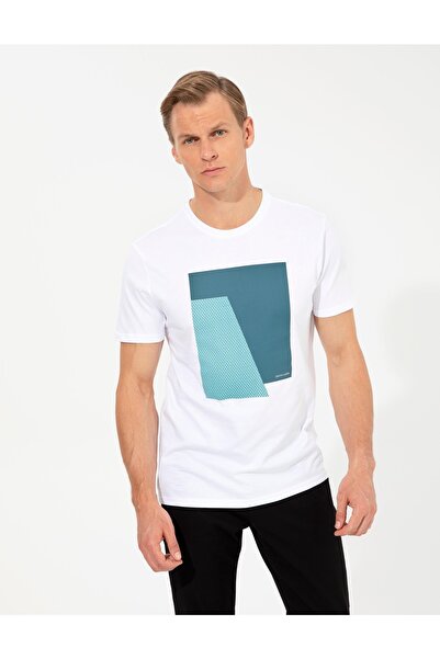 Pierre Cardin Λευκό T-shirt Slim Fit Crew Neck