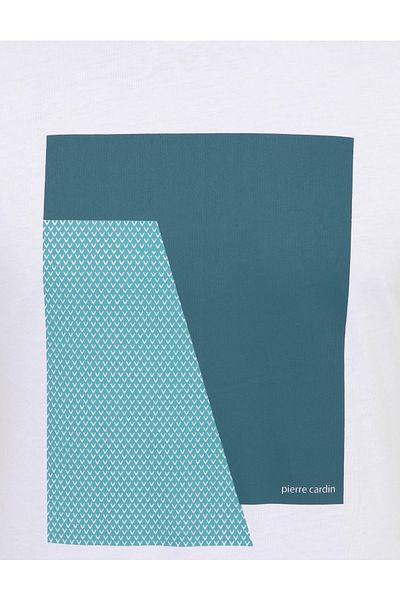 Pierre Cardin Λευκό T-shirt Slim Fit Crew Neck