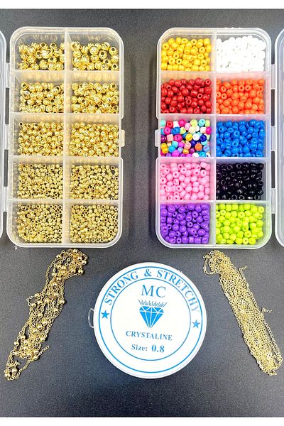 yiğit aksesuar Boxed Sand Beads and No Darkening Dorica and No Darkening Chain Set