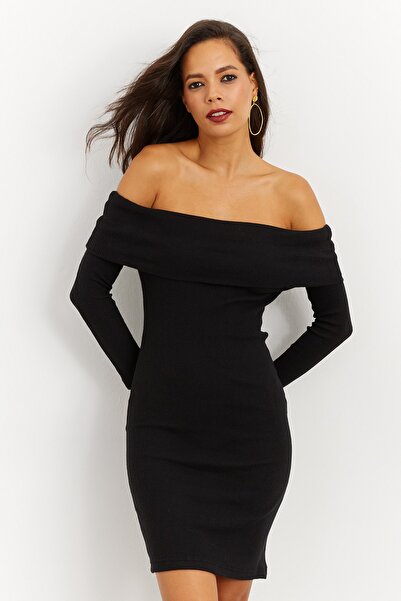 Cool & Sexy Γυναικείο φόρεμα καμιζόλ με μαύρο γιακά Madonna CG272