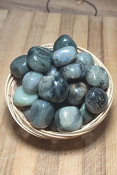 Genel Markalar Yeşil Labradorit Taşı Ham Tamburlu Kütle 1 Adet, Doğal ve Güzel Taş