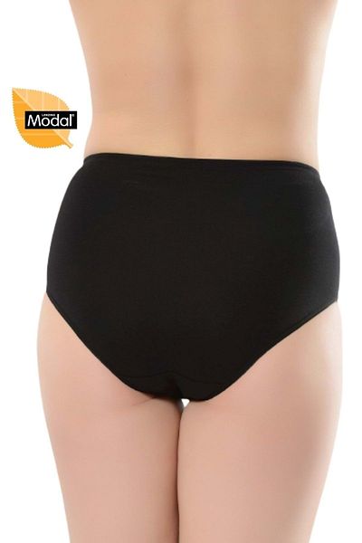 Belinay Pachet de 4 chiloți modal cu talie înaltă pentru femei 069 - Negru - Xl