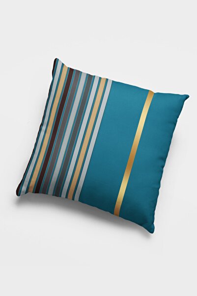 RugViva Premium Fine Striped Thai Feather Woven Fabric Double Sided Throw Pillow Pillow Case 43x43cm Krl994