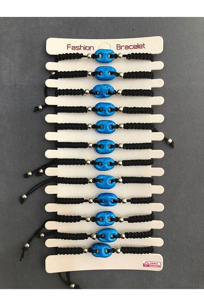 Redstone Store 12 Pieces Syriac Evil Eye Bead Bracelet - 2 Holes