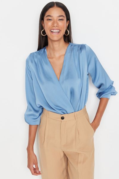 Louise Doro Dolcevita donna in maglia tinta unita - blu scuro: in
