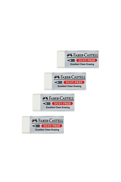 Faber Castell Dust Free Small Size White Eraser No:30-4 Pieces