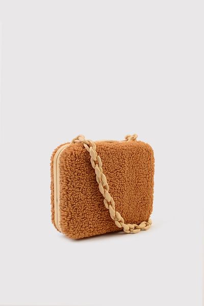 Berlesi Geantă cutie cu lanț de pluș pentru femei Honey Foam