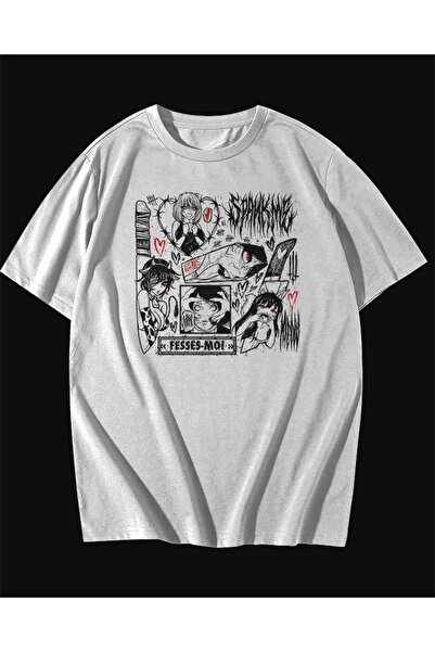 rebelberi Spank Me Fesses Moi Scris Manga Anime Hentai Tricou oversize unisex...