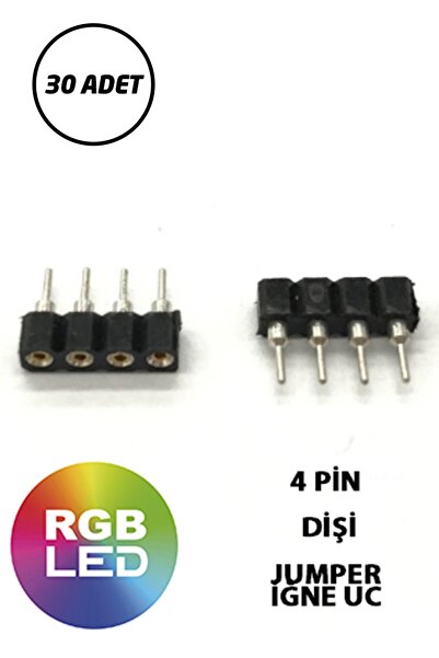 OEM Led Konnektör Pin Dişi Female 4 Pin Rgb Iğne Uc Jumper (30 ADET)