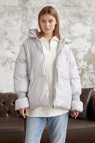InStyle Monika Short Coat with Gathered Sleeves - White