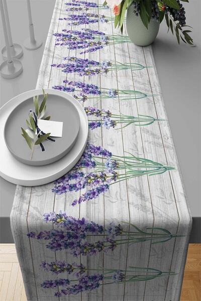 Lizia Home Runner Tablecloth Premium Thai Feather Woven Stain Resistant Fabric Lavender 40x140cm Rnr345