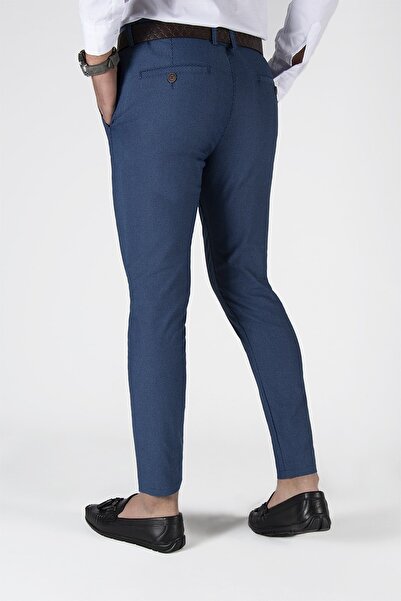 Terapi Men Erkek Slim Fit Armürlü Italyan Kesim Keten Pantolon 21k-2200420-3 Lacivert