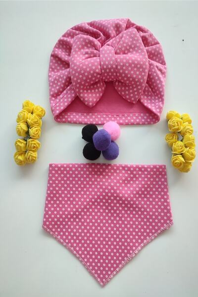 dubi baby Nazlı Baby Kız Bone Fular Önlük Seti