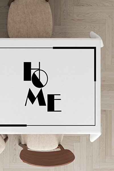 NeluxHome Față de masă din catifea din păr de cămilă, rezistentă la pete, lavabilă, pentru acasă, cu scris Mso329