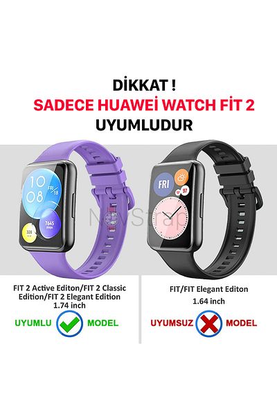 NovStrap حزام سيليكون متوافق تمامًا مع ساعة Huawei Watch Fit 2