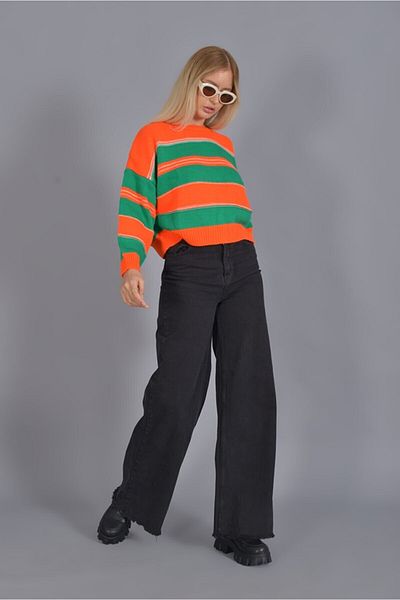 Trn JNS Blugi Palazzo casual din lycra cu talie super înaltă