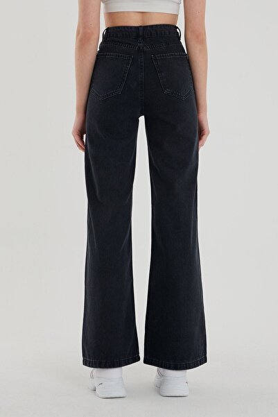 Trn JNS Black High Waist Wide Leg Jeans - Women