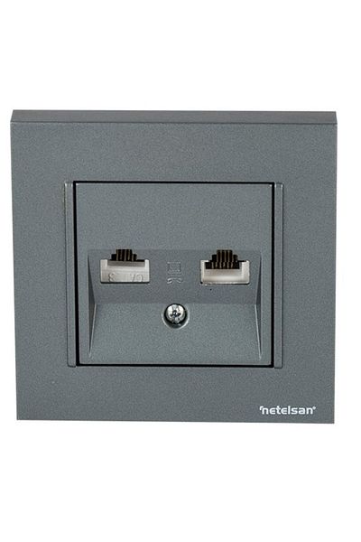 Netelsan Byobu Smoked Data Numeris Phone Socket Framed