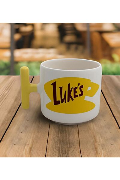 RHG Art Double Turkish Coffee Cup & Latte Handmade Gilmore Girls Lukes Yellow Handle Mug 200 Ml