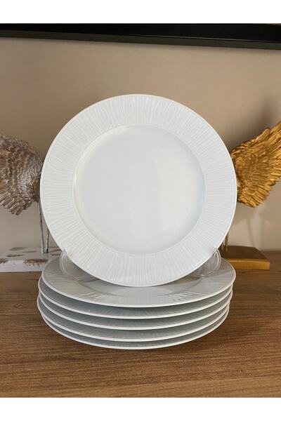 6'lı Porselen Dekorlu Pasta Tabağı 20 Cm