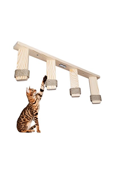 Barış Dizayn Doğal Ahşap Duvara Monte Kedi Merdiveni Köpek Merdiveni Kedi Oyu...