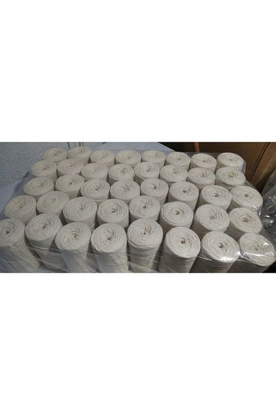 HÜKÜMRAN 10 Kg Μακραμέ Σχοινί Τσαρνάζισμα 3 Mm Μονό Twist Ecru