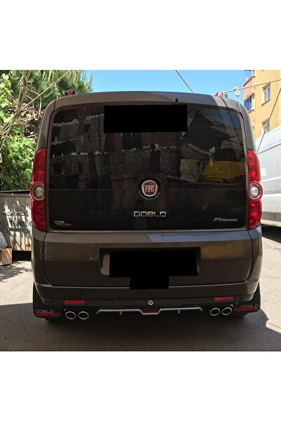 HYM TUNİNG Fiat Doblo Difüzör Ortası Gri 4 Egzoz Görünümlü Arka Ek Difüzör