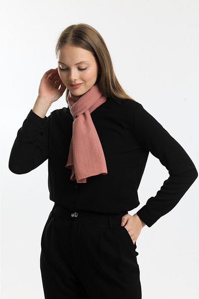 Fular Marketi Soft Cazz Scarf (Average 42x150 Cm - Narrow Size, Not Shawl!!! )2 Light Dried Roses
