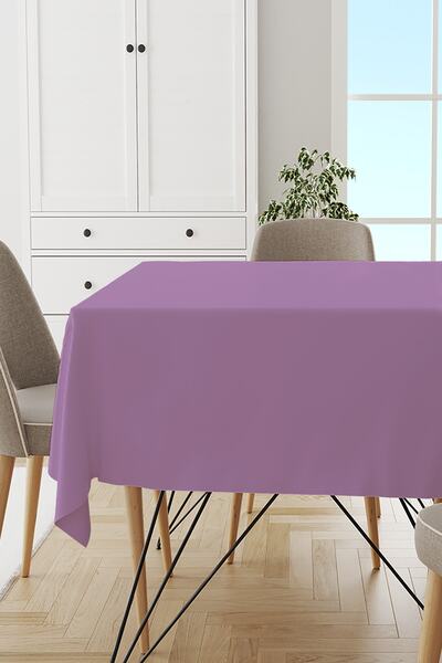Lizia Home Lilac Plain Tablecloth Thai Feather Velvet Stain Resistant Washable Woven Fabric Plain Single Color Mso013