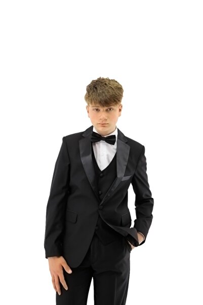 SIRRI Erkek Çocuk Klasik Siyah Saten Yaka Frak Takım Elbise