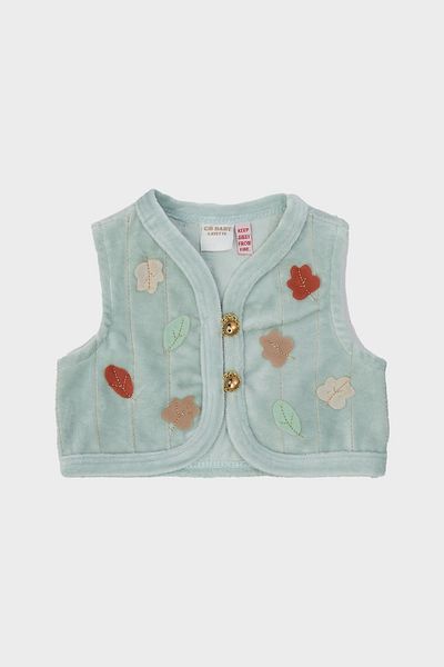 Layette Baby Girl Green Vest 22fw0lt7701