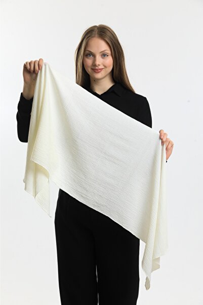 Fular Marketi Soft Cazz Scarf (Average 40x150 Cm - Narrow Size, Not Shawl!!! )Cream