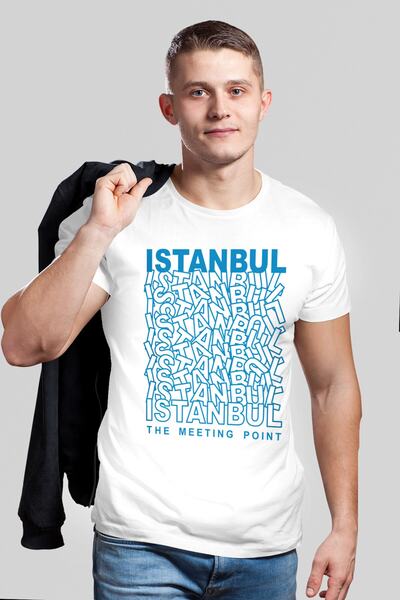 ROCKANDROLL Tricou pentru bărbați cu mânecă scurtă alb mixt Istanbul