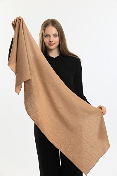 Fular Marketi Soft Cazz Scarf (Average 40x150 Cm - Narrow Size, Not Shawl!!! )Milk Coffee