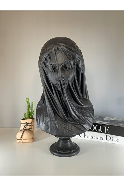 LivadoHome Duvaklı Gelin Büyük Tüllü Kadın Büst Heykel