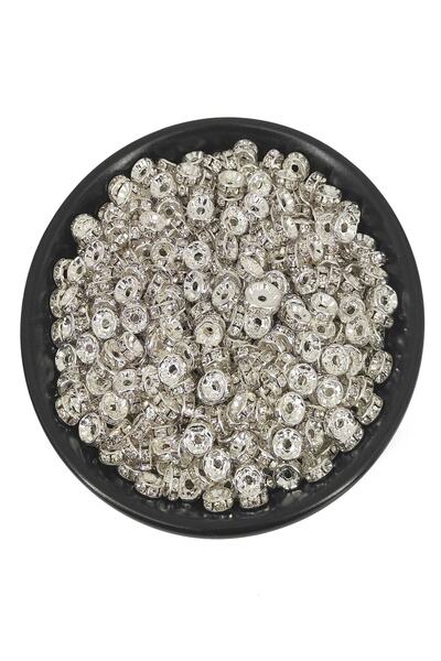 CSG BAZAAR Takı Malzemesi Kristal Taşlı Rondela 6 Mm 30 Adet