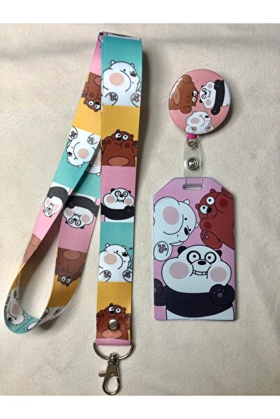 Hediyebum Set de curea pentru gât Kafadar Bears, yoyo și suport pentru carduri